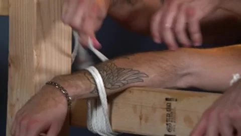 American Blake Ryder bareback doggy fucking in the bed