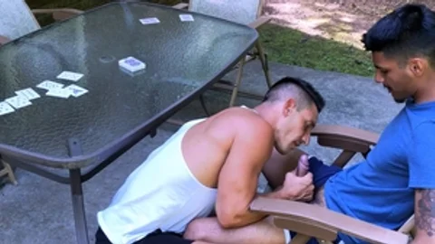 BottomGames: Jax Thirio & Apollo Fates poker in the bed