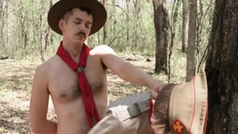 ScoutBoys: Bareback cock sucking among DILF Scout Colton