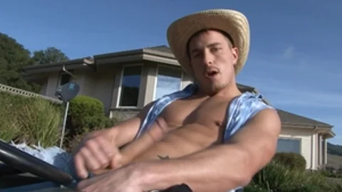 Next Door Male: Brad's One-Man Tractor Pull