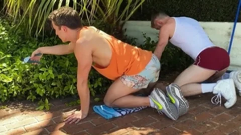 FamilyDick - Johnny Ford licking Isaac Parker in the garden