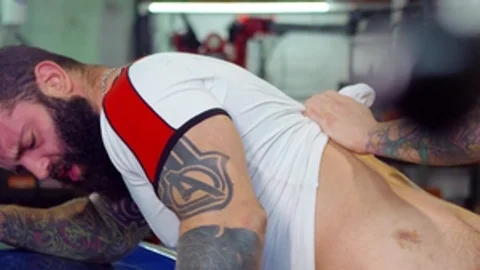 Drill My Hole: Inked Sunny D bareback blowjob cum indoor
