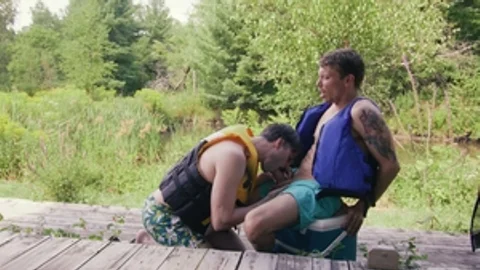Wet Fun Turns into Wetter Exploration for Two Friends