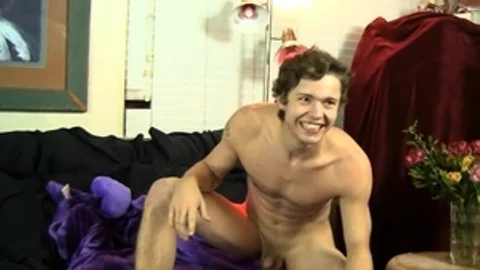 ZackRandall.net: American Derrick Dickem blowjob cum on sofa