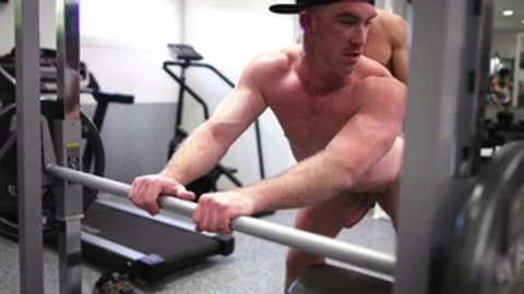 Modern-Day Sins: Sneaky Blowjob Between Weight Sets