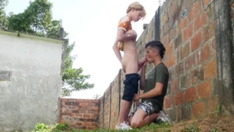 BoyFun: Andy Reyes with Jacob Buccella cumshot outdoors