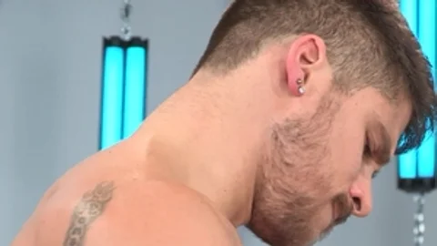 Falcon Studios - Tight hunk rushes swallow