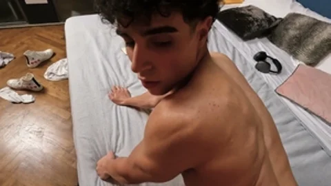Straight twink gagged and bred raw by hungry stud